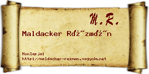 Maldacker Rézmán névjegykártya